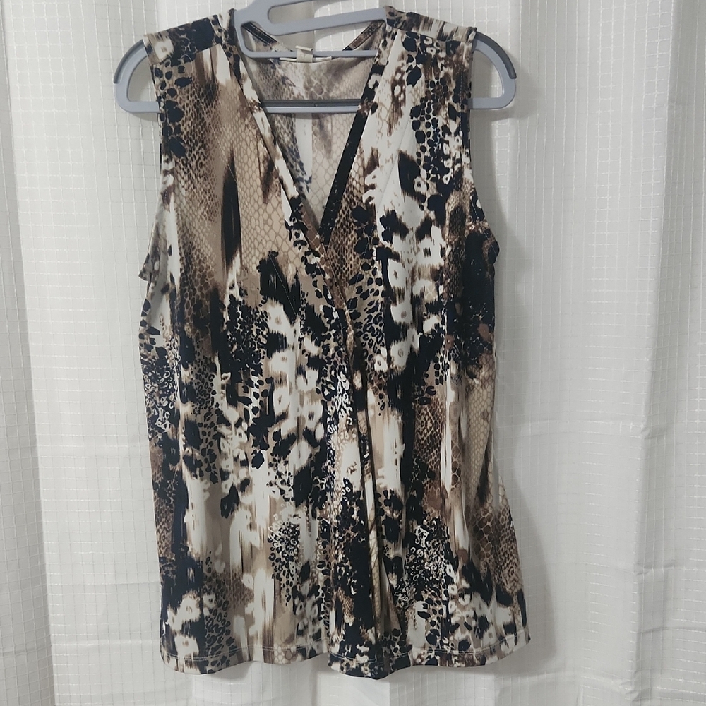 Womans Dana Buchman Sz L.Animal Print Top. Vintage. Y2K